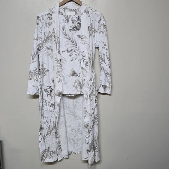 Haven Well Within Organic Cotton Jersey Tropical Toile Robe Matching Pants Sz XS - Picture 1 of 10